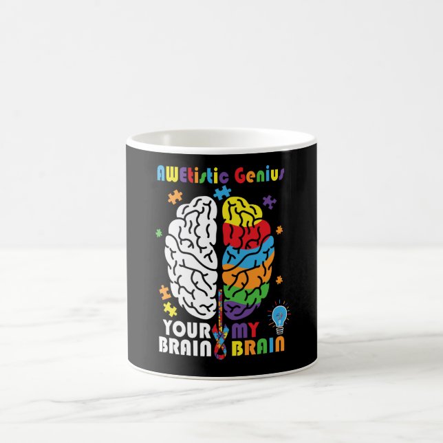 Ljudmedvetande Awetistic Genius Brain Autistic Kaffemugg (Center)