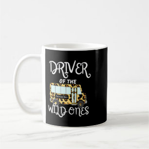 Ljudny School Buss Driver Leopard Cheetah tillbaka Kaffemugg