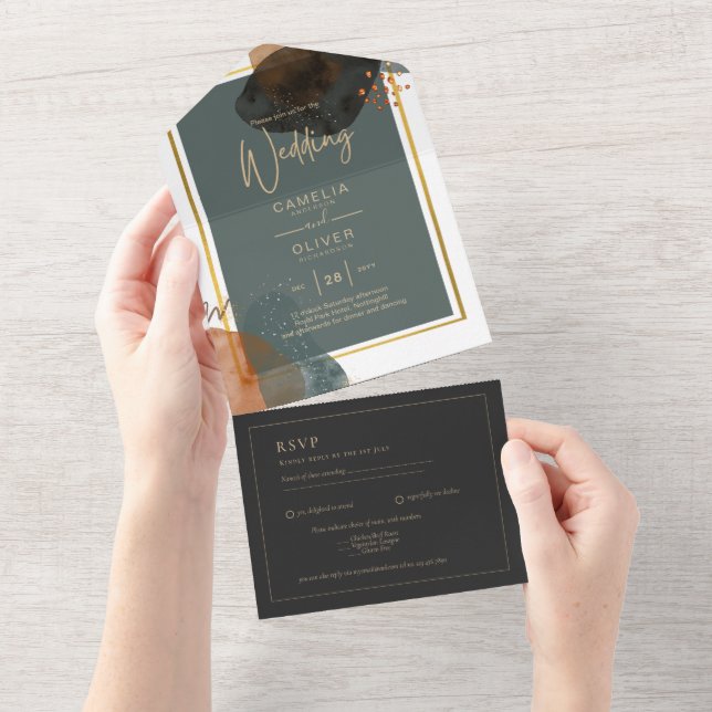 LjudTEAL EARTH TONES WEDDING INVITE QR Code (Avrivbar del)