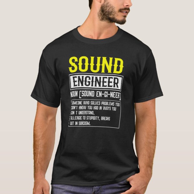 Ljudtekniker Definition Skämt T Shirt (Framsida)