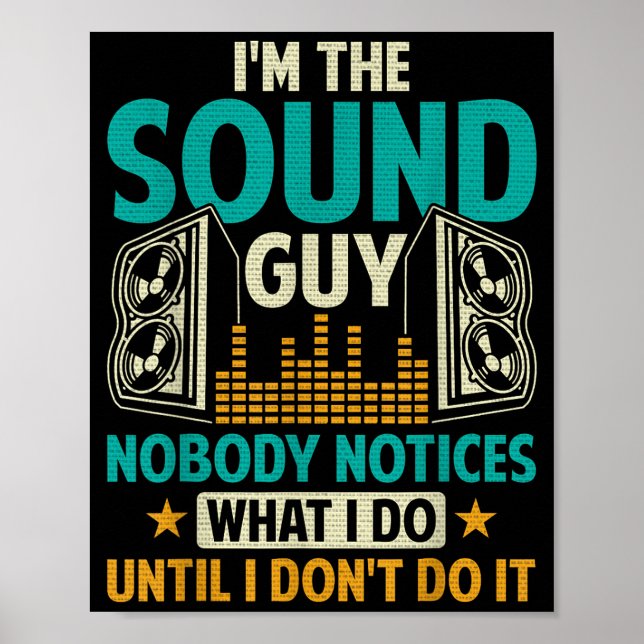 Ljudtekniker Tech Make Dad Rollig Dj Disc Jock Poster (Framsidan)