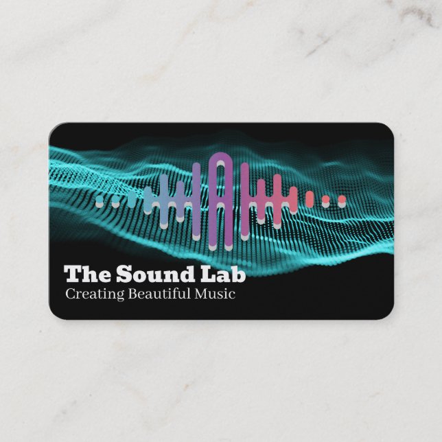 Ljudvågsgrafik | Musiknotlogotyp Visitkort (Framsida)