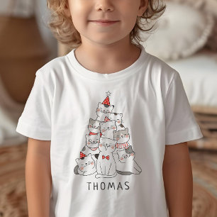 Ljug Cute Cats Träd jul T Shirt