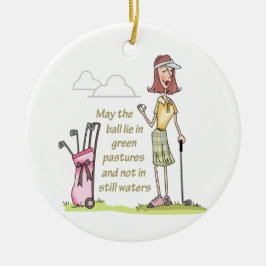 LJUG i GRÖNT Julgransprydnad Keramik