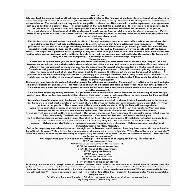 "LJUG LAGSTIFTNING" POSTER (Framsidan)