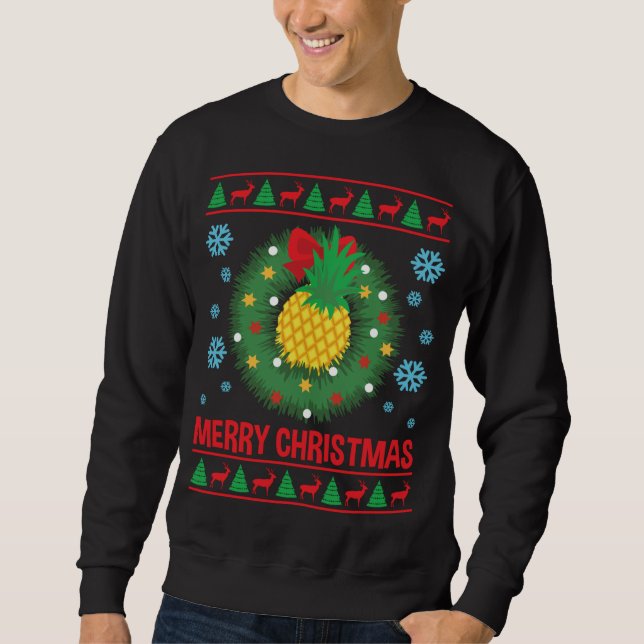 Ljug Pineapple Ugly God Julsötare Lång Ärmad Tröja (Framsida)