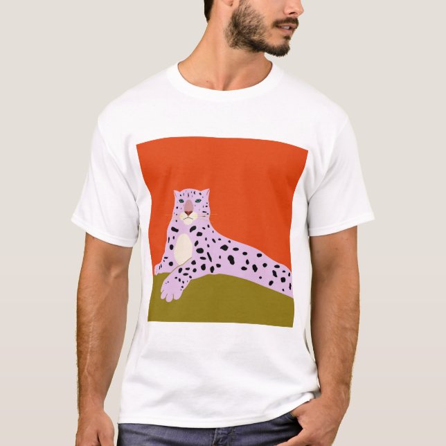 Ljuga leopard och tittar på oss t shirt (Framsida)