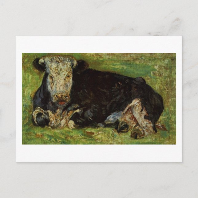 Ljugande Cow, Vincent van Gogh Vykort (Framsida)