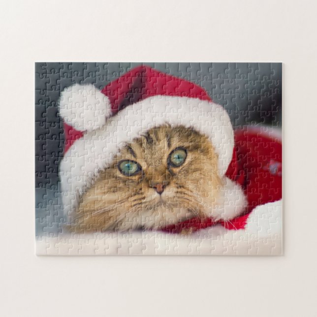 Ljugande julkatt pussel (Horisontell)