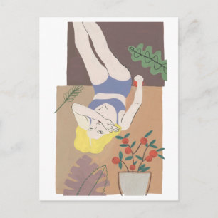 Ljugande kvinna vykort