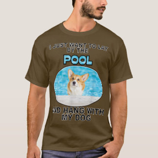 Ljugit av Bassäng och Hopp Corgi T Shirt
