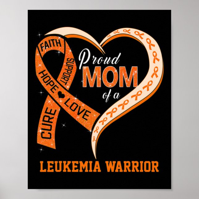 Ljukemi-medvetandegrad Mamma i en Leukemi Warrior Poster (Framsidan)
