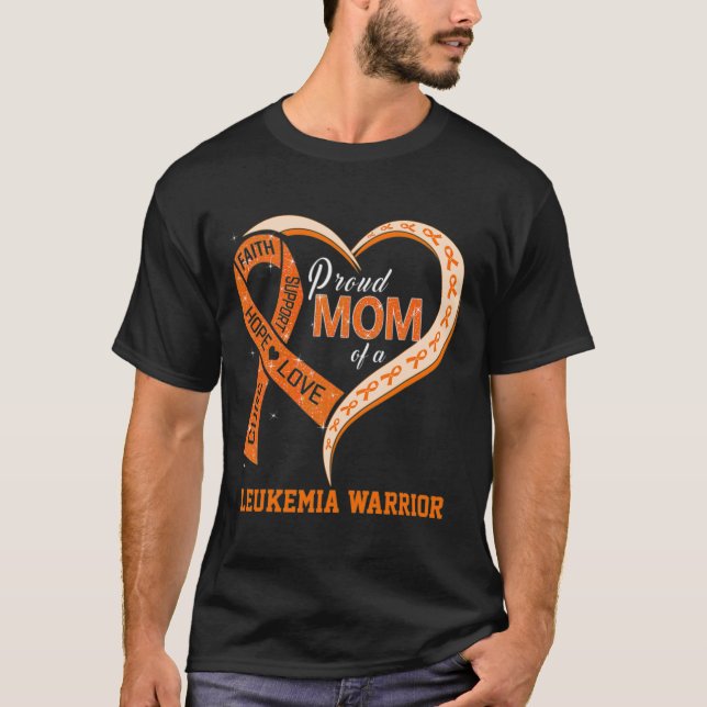 Ljukemi-medvetandegrad Mamma i en Leukemi Warrior T Shirt (Framsida)