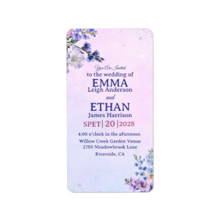 ljung vinblå plommon lavendel blå Bröllop Adressetikett