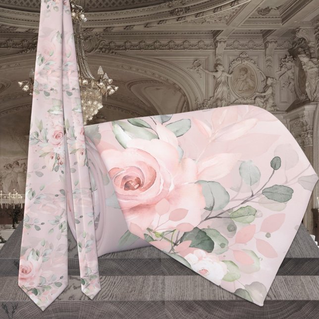 Ljungande Rosa Hemlig Trädgård Blommig Bröllop Slips (Skapare uppladdad)