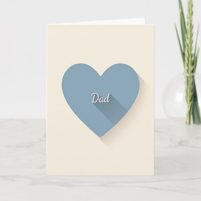 Ljungblå Pappa Hjärtans Dag-kort Kort (Framsida)