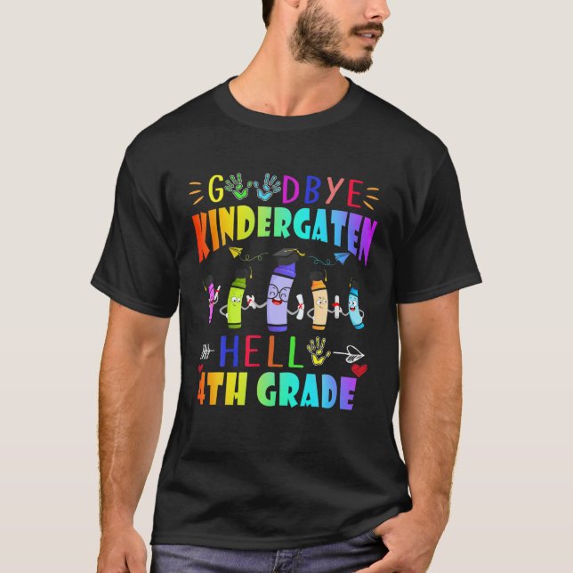 Ljuny Adjö Kindergarten Välkommen 4Th Klass Tillba T Shirt (Framsida)