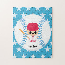 Ljuny Baseball Boy Player Star Softball Boll Namn Pussel