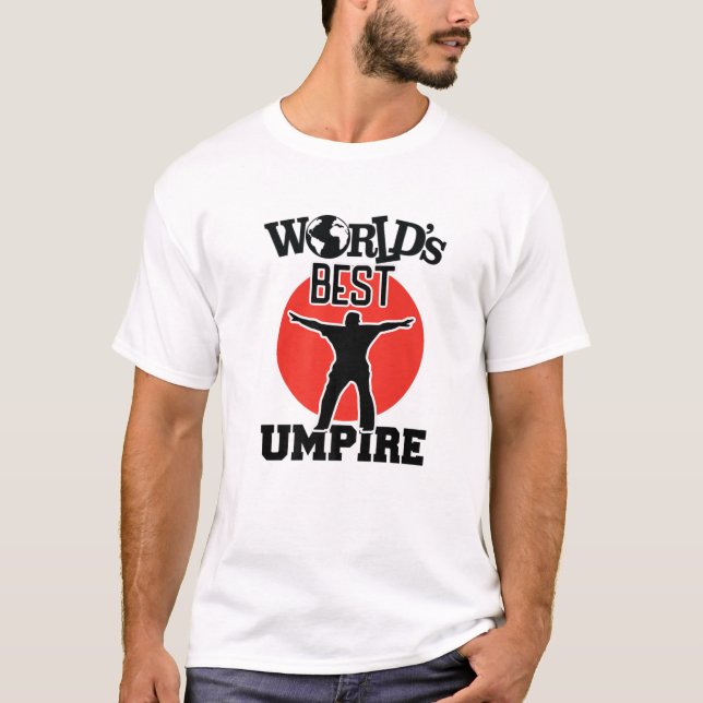 Ljuny Baseball Umpire Best Blue Aldrig T Shirt (Framsida)