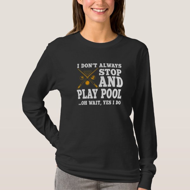 Ljuny Bassäng Billiards Player som säger Cue Billi T Shirt (Framsida)