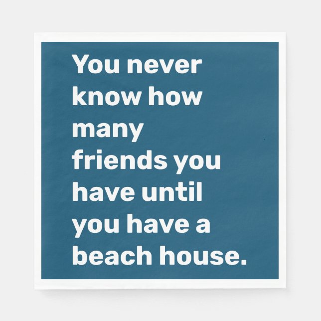 Ljuny Beach House Friends Quote Typography Blue Pappersservett (Framsidan)