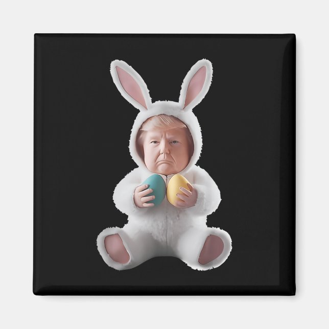 Ljuny Bunny Påsk Trump Meme Glad påsk Day Magnet (Framsidan)