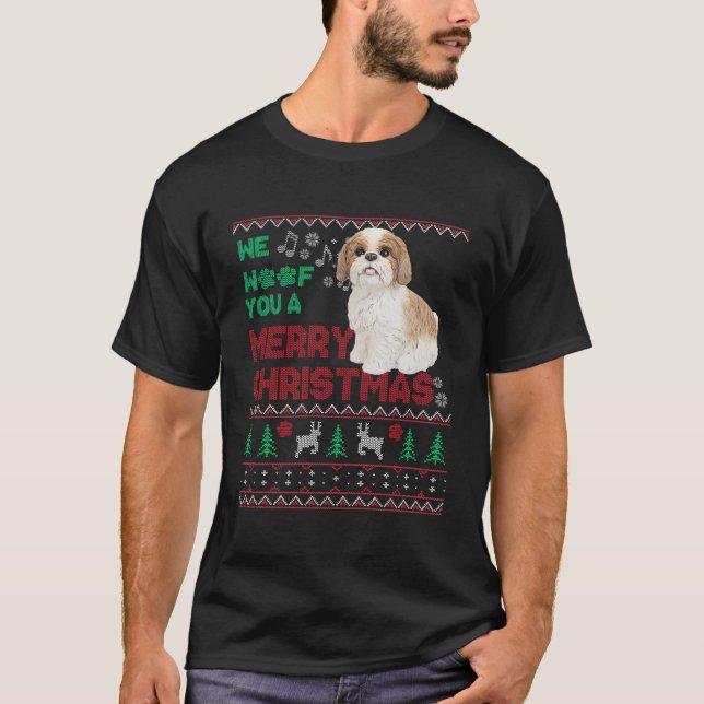 Ljuny Cavachon Älskare Ugly jul Hund älskare Julaf T Shirt (Framsida)