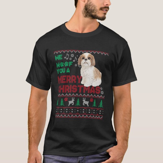 Ljuny Cavachon Älskare Ugly jul Hund älskare Julaf T Shirt (Framsida)