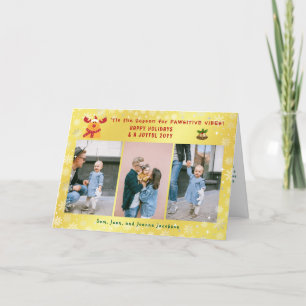 Ljuny Cute Pawsitive Rudolph 3 Photos Minimalist Helgkort