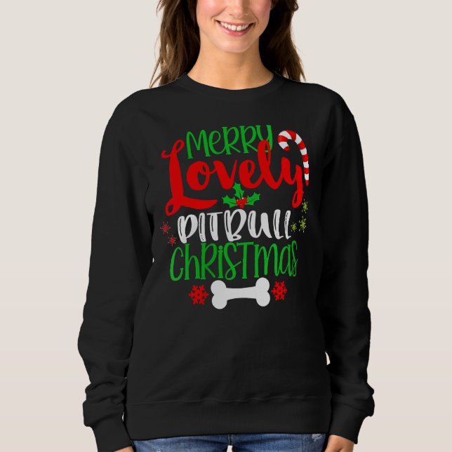 Ljuny Cute Pitbull-jul T Shirt (Framsida)