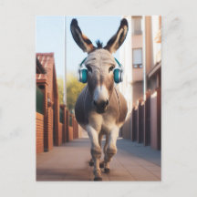 Ljuny Donkey lyssnar på Music på en Jog