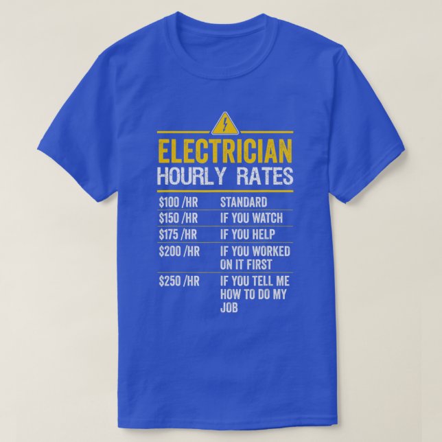 Ljuny Electrician Timly Rates Lineman Gift for El T Shirt (Design framsida)