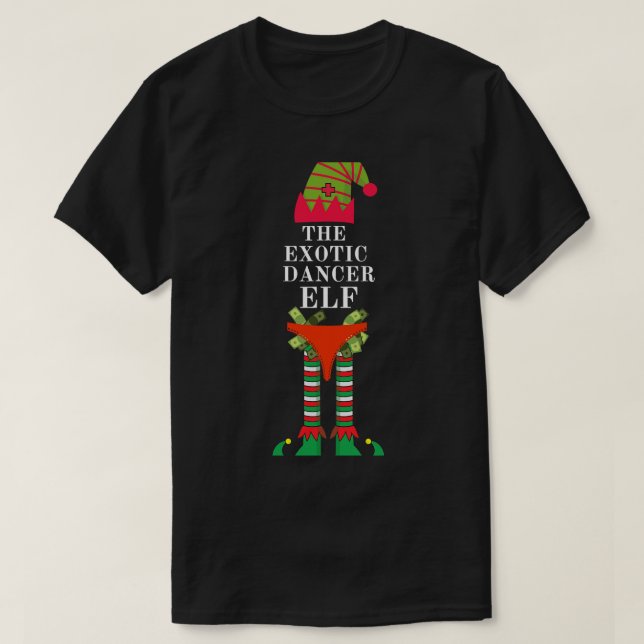 Ljuny exotisk Dancing Elf Matching Group Jul T Shirt (Design framsida)
