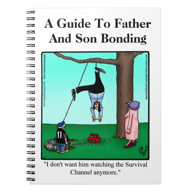Ljuny Far och Son Bonding Humor bärbar dator Anteckningsbok (Framsidan)