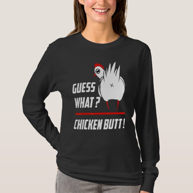 Ljuny Gissa vad knötknötknapp funny Farm Chicken B T Shirt (Framsida)
