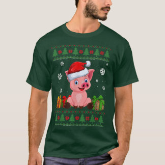 Ljuny Gris älskare Cute Gris Santa Hat Ugly God ju T Shirt