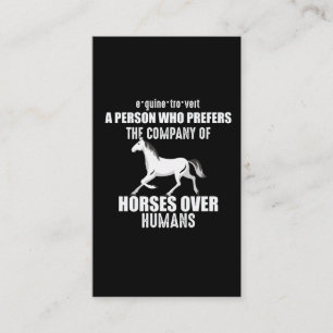 Ljuny Horse Sstickande Gift för Horse Lover Girl Visitkort