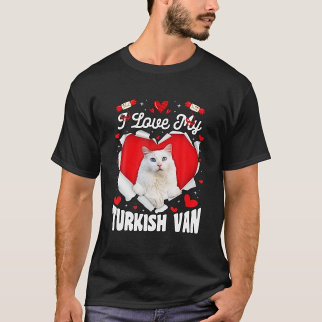 Ljuny I Kärlek Min turkiska Van Valentine Cat Love T Shirt (Framsida)