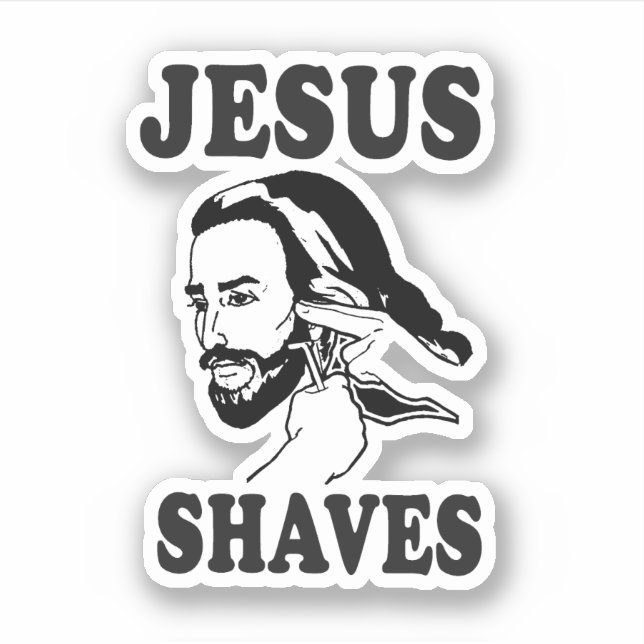 Ljuny Jesus Meme Jesus Shaves Klistermärken (Framsida)