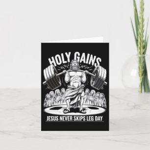 Ljuny Jesus Skips aldrig Leg Day Christian Gym Bod Kort