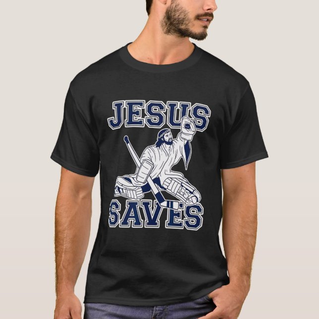 Ljuny Jesus Sparar Ice Hockey Player Sports Game G T Shirt (Framsida)
