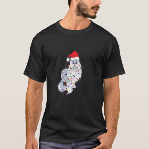 Ljuny Julafton Persian Cat jul Ljus Santa Clau T Shirt