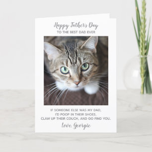 Ljuny Lycklig Fars dag Pet Photo Cat Pappa Helgkort