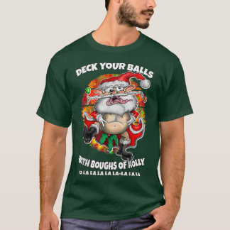 Ljuny Lycklig-jul Crazy Santa Festive Merry Xm T Shirt