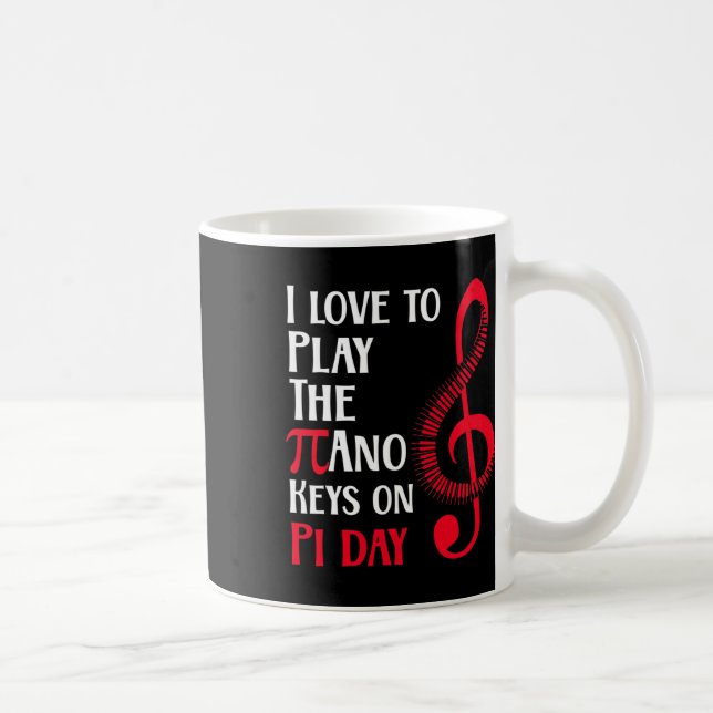 Ljuny Lycklig Piano Music på Pi Day Kaffemugg (Höger)