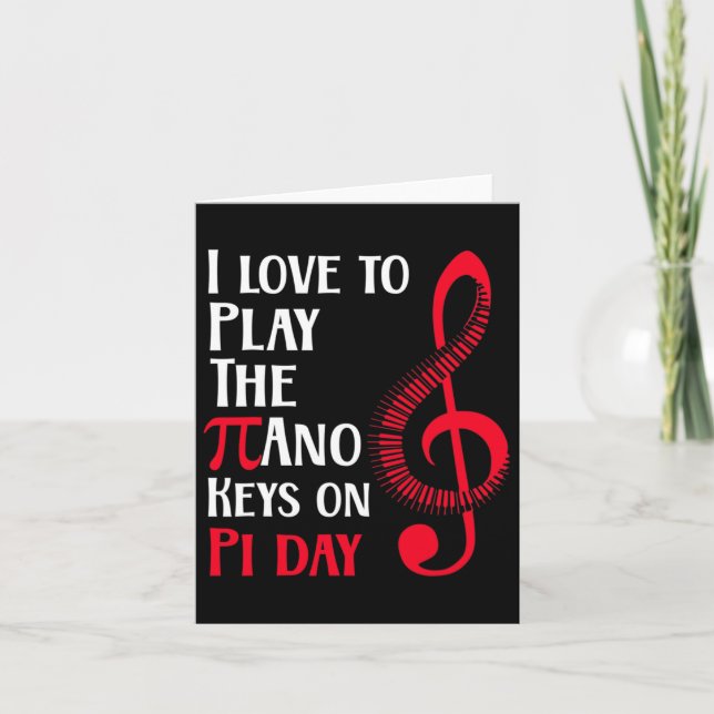 Ljuny Lycklig Piano Music på Pi Day Kort (Framsida)