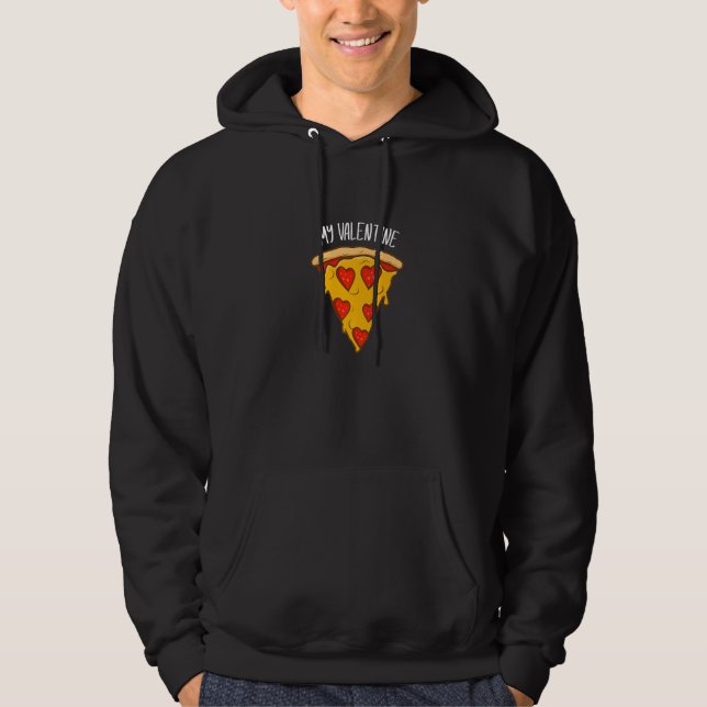 Ljuny Mina Valentine Pizza Heart Shape Toppings Hoodie (Framsida)