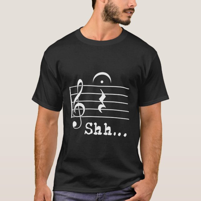 Ljuny Music Note presenterar musician Shh Quarter  T Shirt (Framsida)