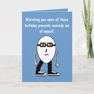 Ljuny Narcissist Hipster Egg Birthday Card Gift Kort