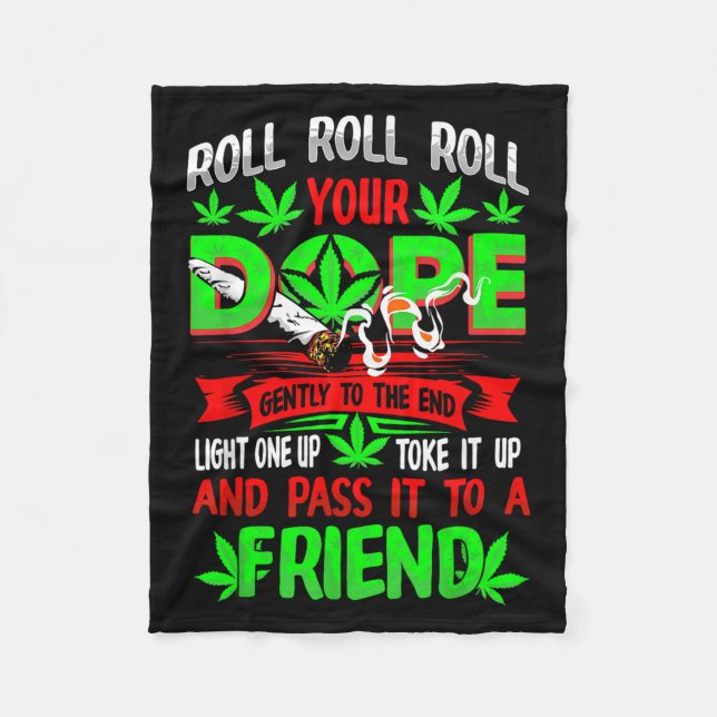 Ljuny Ogräs Pot Älskare Roll Joint Friend Smoking  Fleecefilt (Framsidan)